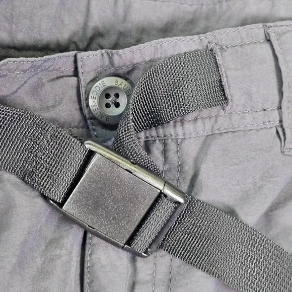 Eddie Bauer Pants Mens XL 30 Gray Convertible Cargo Hiking Zip Off Nylon Belted - Picture 8 of 14